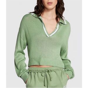 Victoria’s Secret Pink Cambridge Knit Polo Sweater